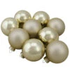 Northlight 9ct Champagne Gold 2-Finish Glass Christmas Ball Ornaments 2.5" (65mm)