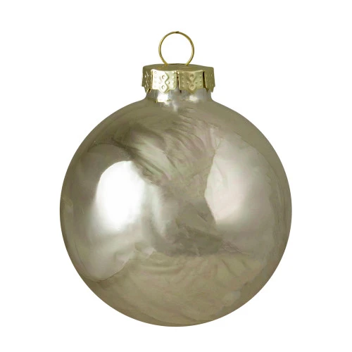 Northlight 9ct Champagne Gold 2-Finish Glass Ball Christmas Ornaments 2.5" (65mm) - Image 4