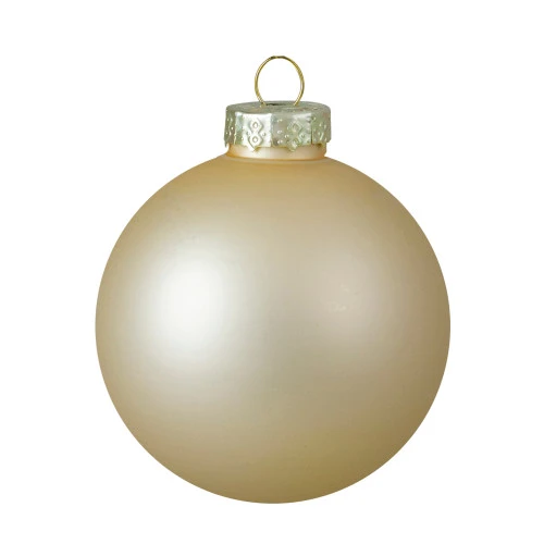 Northlight 9ct Champagne Gold 2-Finish Glass Ball Christmas Ornaments 2.5" (65mm) - Image 3