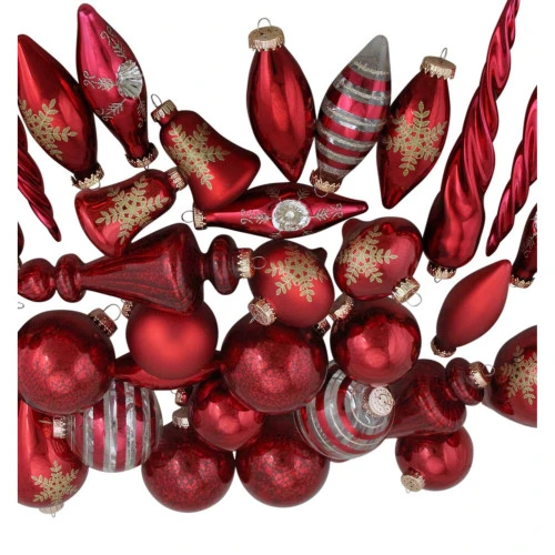 Northlight 36ct Red And Gold Contemporary Asymmetrical Christmas Ornaments 8" - Image 3