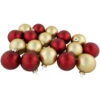 Northlight 72ct Red And Gold Matte Glass Christmas Ball Ornaments 4" (100mm)