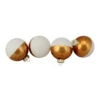 Northlight 4ct White And Gold Shiny Glass Christmas Ball Ornaments 3.25" (80mm)