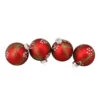 Northlight 4ct Matte Red With Pine Needles Glass Christmas Ball Ornaments 3.25" (80mm)
