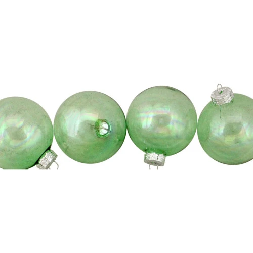 Northlight 4ct Green And Clear Shiny Iridescent Glass Christmas Ball Ornaments 3.25" (80mm) - Image 3