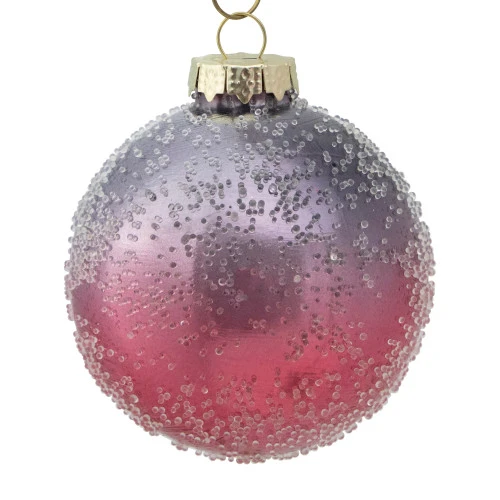 Northlight 4ct Pink And Grey Ombre Hand Blown Textured Glass Ball Christmas Ornaments 3.25" (80mm) - Image 4