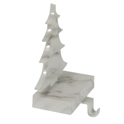 Northlight 8" White And Black Marbled Christmas Tree Stocking Holder - Image 2