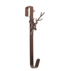 Northlight 15.25" Brown Rustic Deer Over The Door Christmas Wreath Hanger