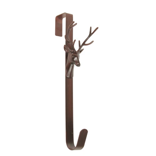 Northlight 15.25" Brown Rustic Deer Over The Door Christmas Wreath Hanger