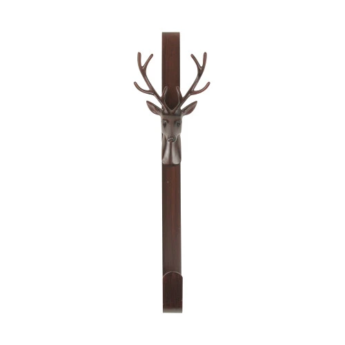 Northlight 15.25" Brown Rustic Deer Over The Door Christmas Wreath Hanger - Image 2