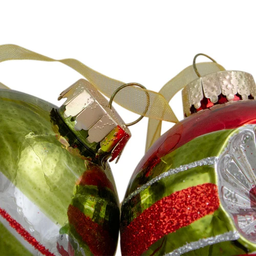 Northlight 6ct Silver And Red 2-Finish Retro Reflector Christmas Ball Ornaments 2.75" (55mm) - Image 3