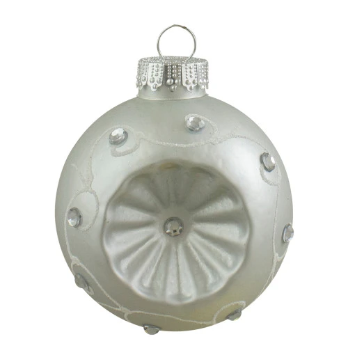 Northlight 6ct Red And Silver Retro Reflector Matte Glass Christmas Ball Ornament Set 3.25" (82mm) - Image 3