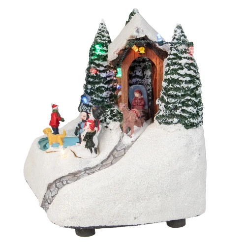 Northlight 7.5" White Lighted LED Musical Christmas Ice Skating Village Tabletop Decor - Image 3