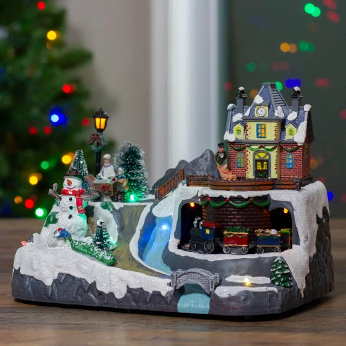 Northlight 10" LED Lighted Animated Train Christmas Village - Image 2