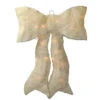 Northlight 18" Sparkling Cream Lighted Bow Christmas Outdoor Decoration