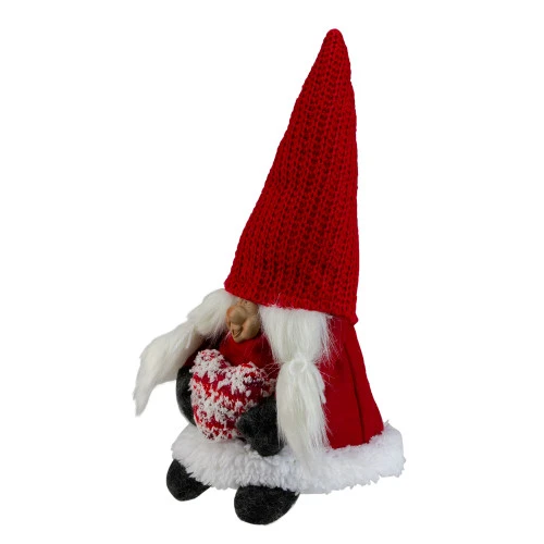 Northlight 13.5" Red And Gray Smiling Woman Christmas Gnome Tabletop Figure - Image 3