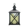 Northlight 12.5" Black Candle Lantern With 3 Flameless LED Candles