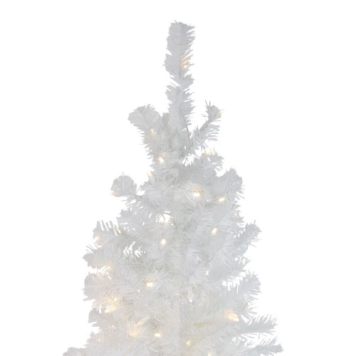 Northlight 6.5' Pre-Lit Pencil White Winston Pine Artificial Christmas Tree - Warm White LED Lights - Image 2