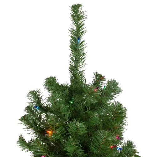 Northlight 6' Pre-Lit Alberta Pine Slim Artificial Christmas Tree - Multi Lights - Image 3