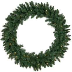 Northlight Pre-Lit Buffalo Fir Artificial Christmas Wreath - 36-Inch, Warm White LED Lights