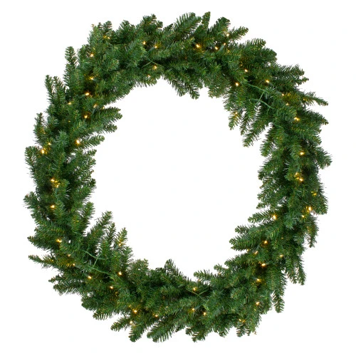 Northlight Pre-Lit Buffalo Fir Commercial Artificial Christmas Wreath - 5 Ft, Warm White LED Lights