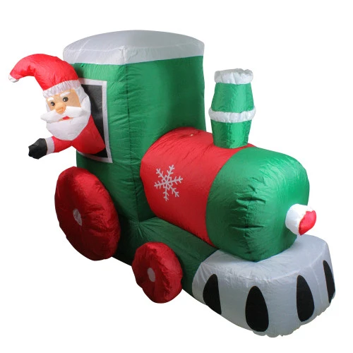Northlight 4.5' Inflatable Santa On Locomotive Train Lighted Outdoor Christmas Decoration - Image 2