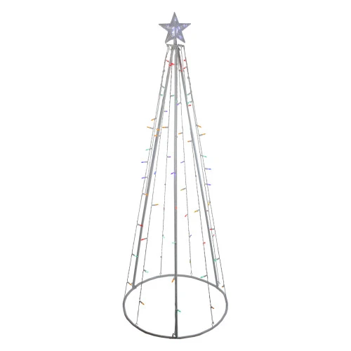 Northlight 6' Multi-Color LED Lighted Cone Tree Outdoor Christmas Decoration - Image 2