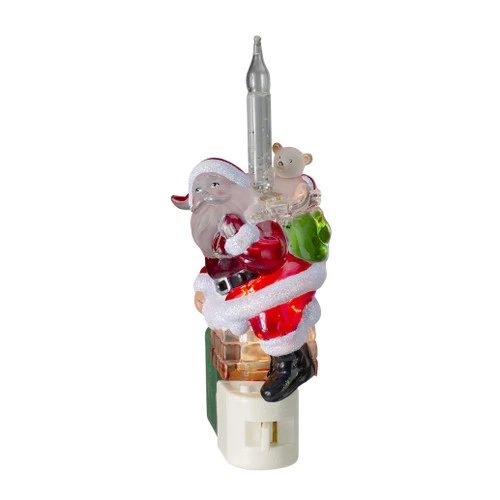 Northlight 7" Santa Claus In Chimney Christmas Bubble Night Light - Image 4
