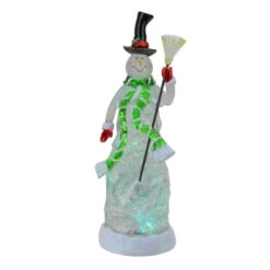 Northlight 11" White LED Lighted Color Changing Snowman Glitter Dome Christmas Tabletop Decor - 32913140