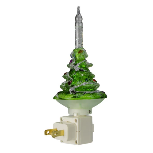 Northlight 6.5" Green And White Christmas Tree Bubble Night Light - Image 3