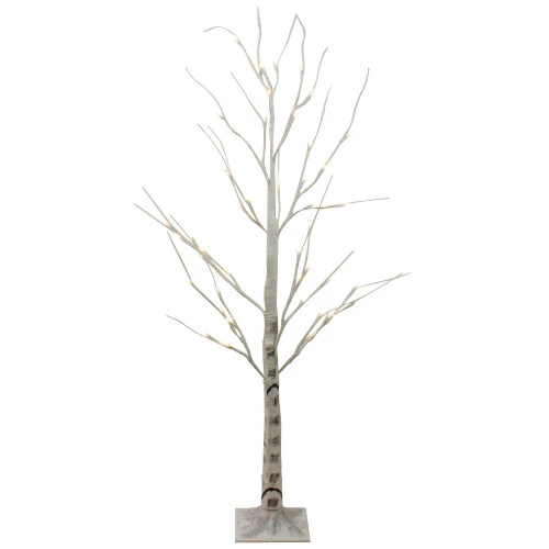 Northlight 4' Pre-Lit LED White Birch Tree Outdoor Decoration - White Lights