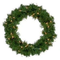 Northlight 18" Deluxe Windsor Pine Artificial Christmas Wreath - Clear Lights