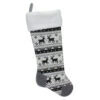 Northlight 21" Black, Gray And White Rustic Lodge Knit Christmas Stocking With High Pile Fleece Cuff