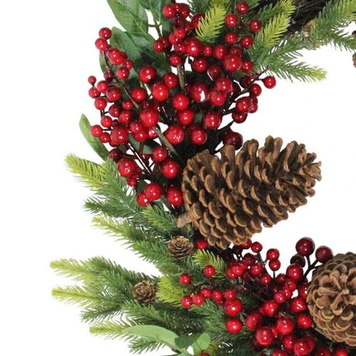 Northlight Pine Cone And Berry Artificial Christmas Wreath, 22-Inch, Unlit - Image 3