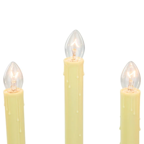 Northlight 14.5" Ivory 5-Lights Christmas Chandelier On Holly Berry And Bell Base Candle Lamp - Image 4