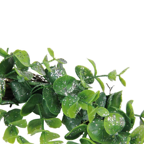 Northlight Sparkling Silver And Green Grass Decorative Artificial Christmas Wreath - 8.75-Inch, Unlit - Image 2