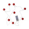 Northlight 8 Battery Operated Red LED Jingle Bell Christmas Lights - Clear Wire