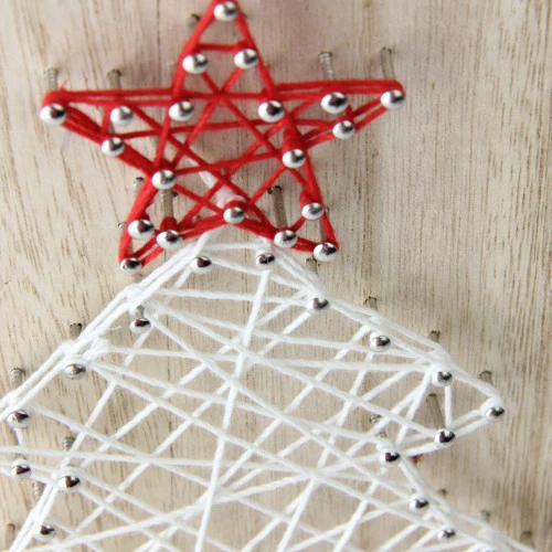 Northlight 11” White And Red String Christmas Tree Wall Decor - Image 2