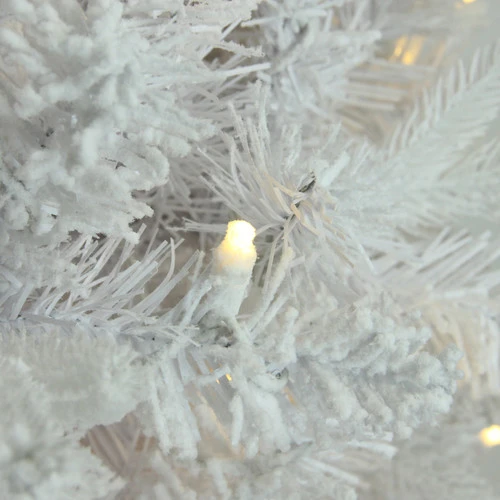 Northlight 6.5' Pre-Lit Medium Flocked Pine Artificial Christmas Tree - Warm White LED Lights - Image 2