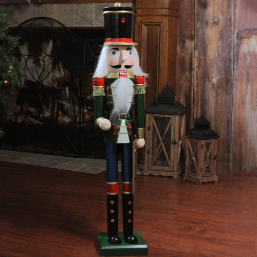 Northlight 36.75" Green And Black Christmas Nutcracker Soldier With Sword - Image 4