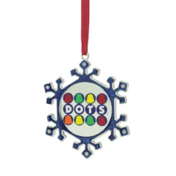 Northlight 3.5" Blue And Silver Snowflake Dots Candy Logo Christmas Ornament