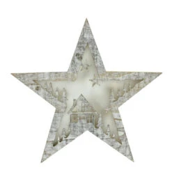 Northlight 11" Silver Rustic LED Lighted Star Christmas Decor
