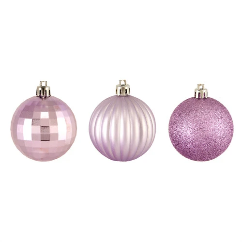 Northlight 100ct Purple Shatterproof 3-Finish Christmas Ball Ornaments 2.5" (60mm)