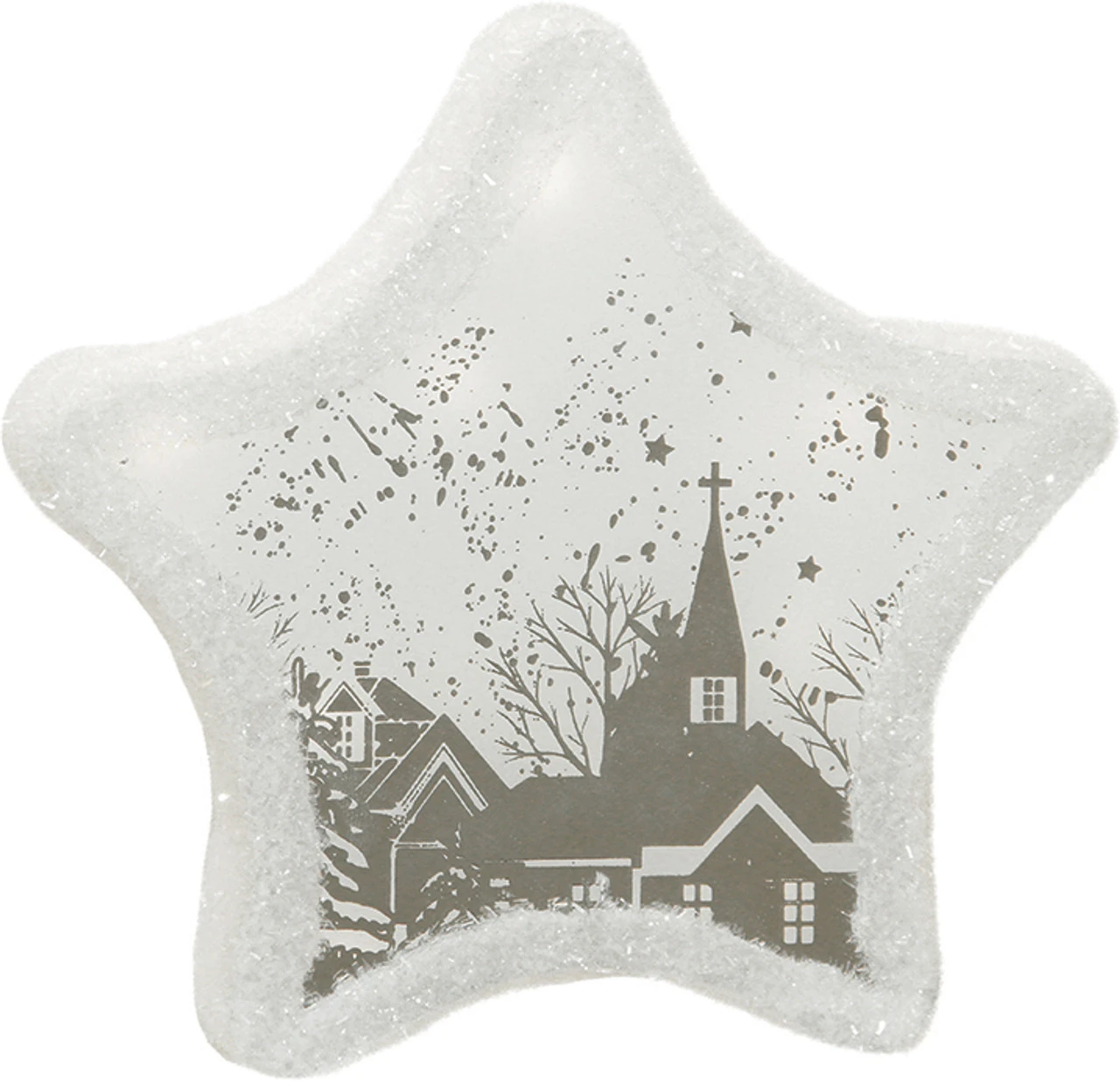 Northlight 8" Pre-Lit White LED Sparkle Star Winter Scene Christmas Tabletop Decor