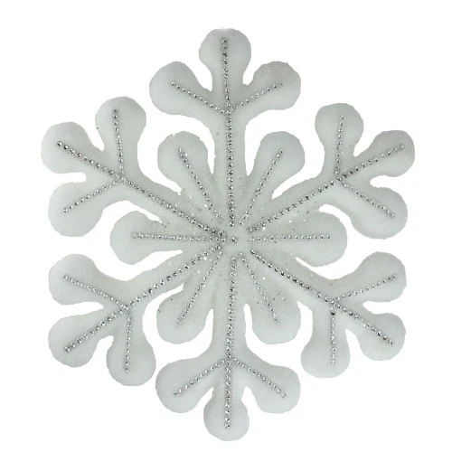 Northlight 10.5" White And Silver Glitter Snowflake Hanging Christmas Ornament - 32636858