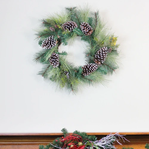 Northlight Mixed Long Needle Pine And Pine Cone Artificial Christmas Wreath - 28-Inch, Unlit - Image 3