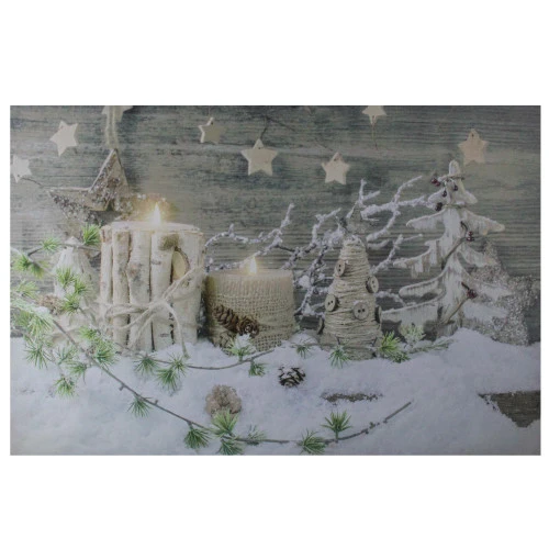 Northlight Country Rustic Winter Christmas LED Lighted Canvas Wall Art 23.5" X 15.5" - Image 4