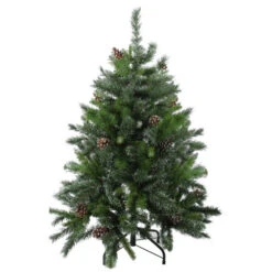 Northlight 4' Snowy Delta Pine With Pine Cones Full Artificial Christmas Tree - Unlit